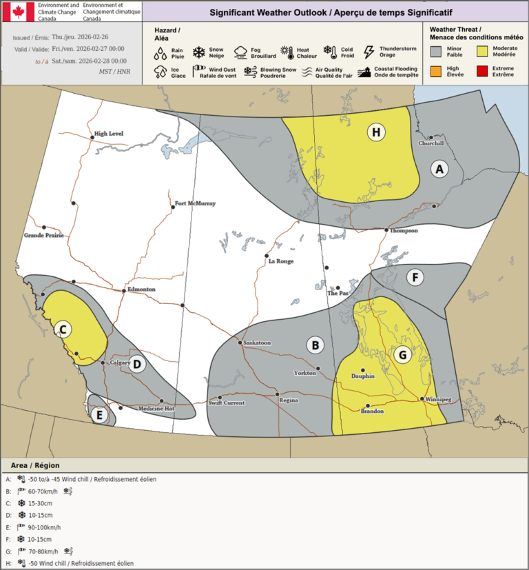 Prairie Weather This Week – midweek update Feb 26