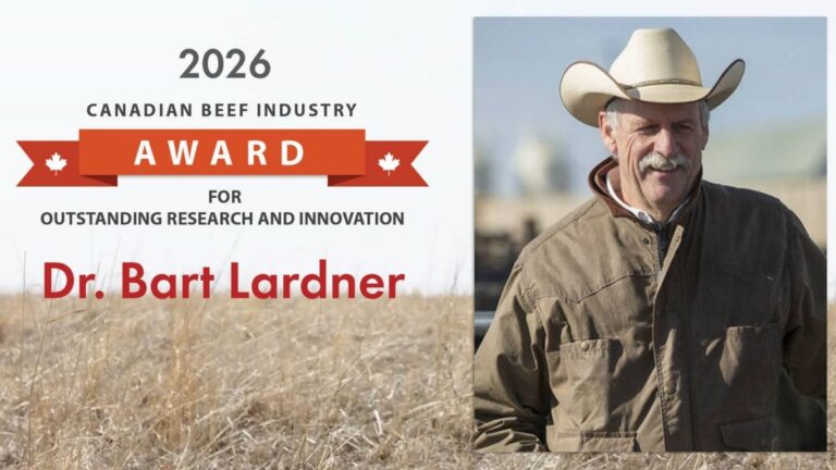 Dr. Bart Lardner receives 2026 Canadian beef research award